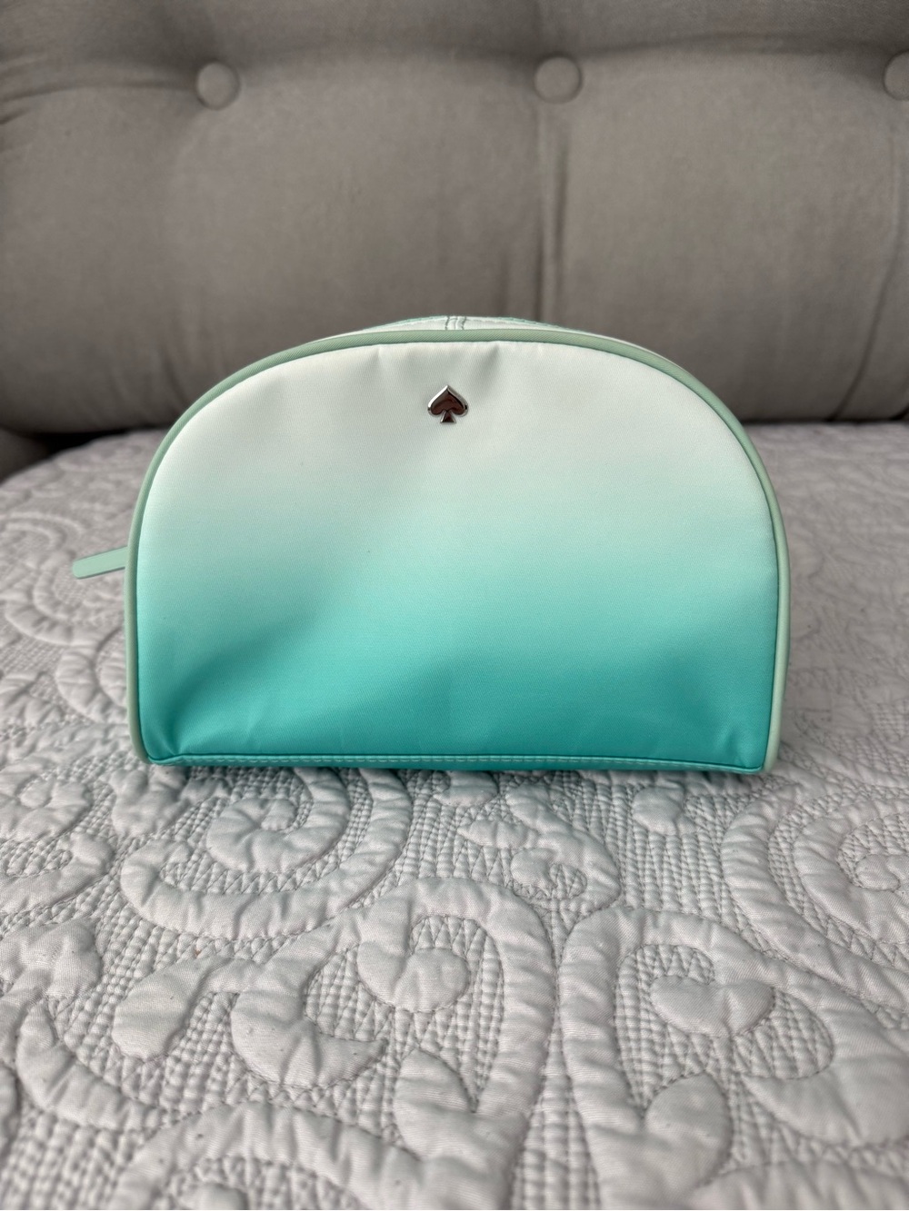 kate spade mint-to-teal ombre dome cosmetic pouch
